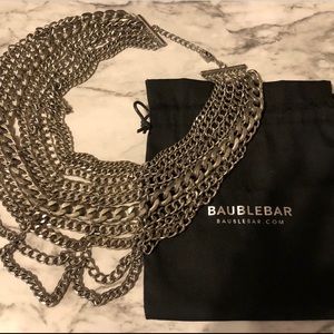 BaubleBar “Courtney” Bib Necklace, Silver Metal